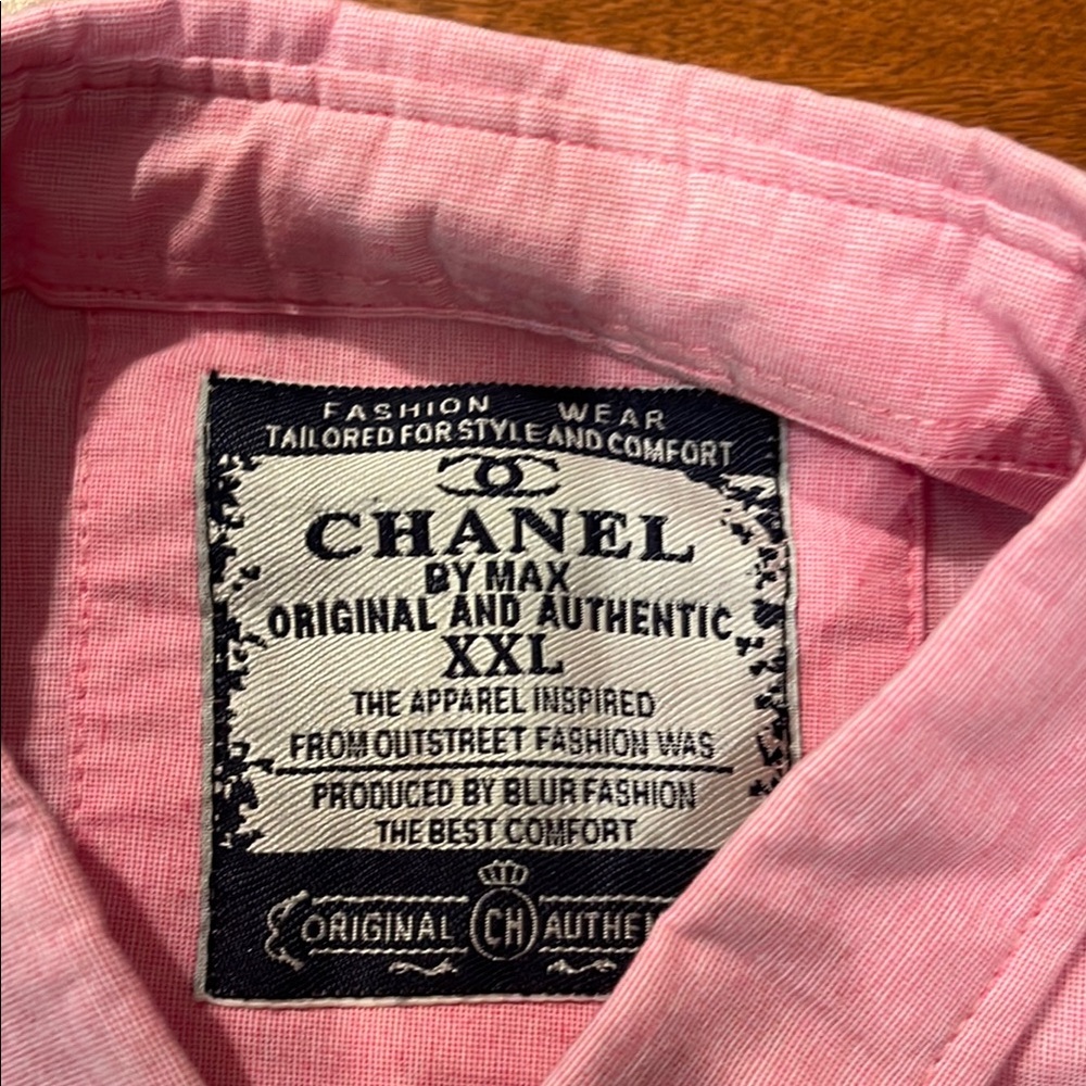 Chanel by Max Pink Collared Button Down Shirt, men - Picture 6 of 12
